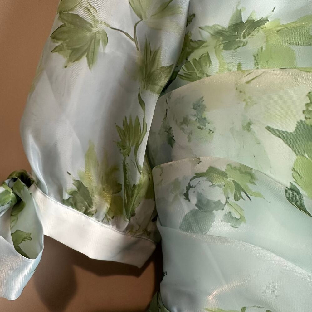 Jessakae Petal Dress XL Tiered Chiffon Floral Blue Green - Picture 7 of 14